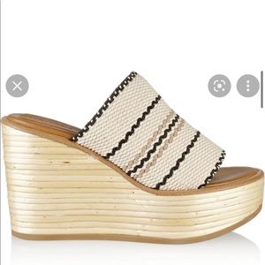 See by Chloe Kenna Woven Cotton Wedge Sandal
